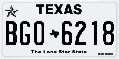 TX license plate BGO6218