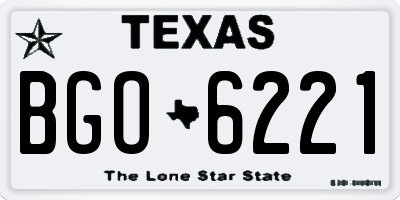 TX license plate BGO6221