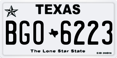 TX license plate BGO6223
