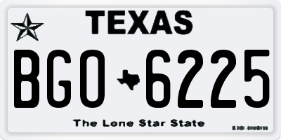 TX license plate BGO6225