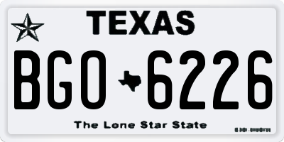 TX license plate BGO6226