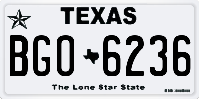 TX license plate BGO6236