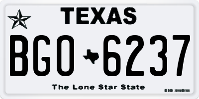 TX license plate BGO6237