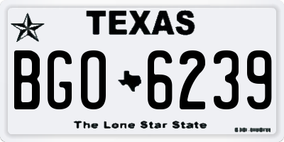 TX license plate BGO6239