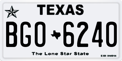 TX license plate BGO6240