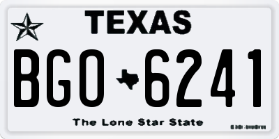 TX license plate BGO6241