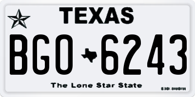 TX license plate BGO6243