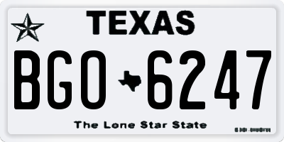TX license plate BGO6247