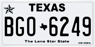 TX license plate BGO6249