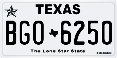 TX license plate BGO6250