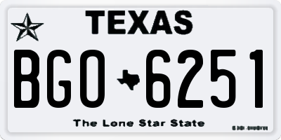 TX license plate BGO6251