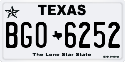 TX license plate BGO6252