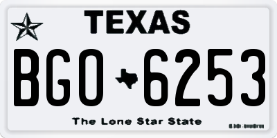 TX license plate BGO6253