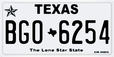 TX license plate BGO6254