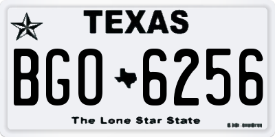 TX license plate BGO6256