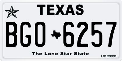 TX license plate BGO6257