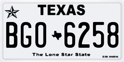 TX license plate BGO6258