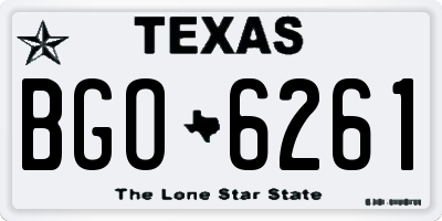 TX license plate BGO6261