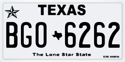TX license plate BGO6262