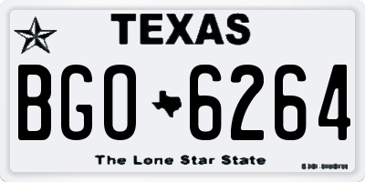 TX license plate BGO6264