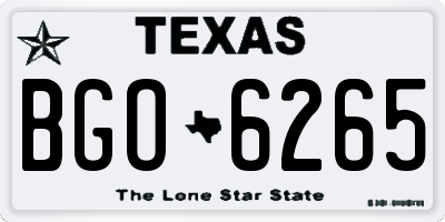 TX license plate BGO6265