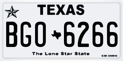 TX license plate BGO6266