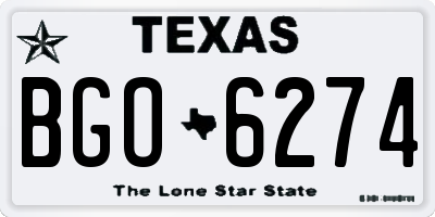 TX license plate BGO6274
