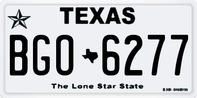 TX license plate BGO6277