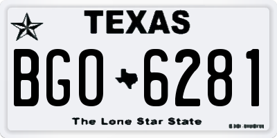 TX license plate BGO6281