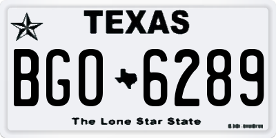 TX license plate BGO6289