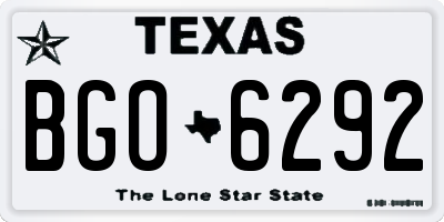TX license plate BGO6292