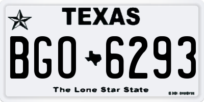 TX license plate BGO6293