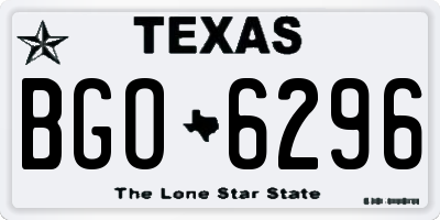 TX license plate BGO6296