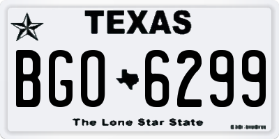 TX license plate BGO6299