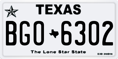 TX license plate BGO6302