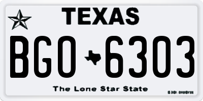 TX license plate BGO6303