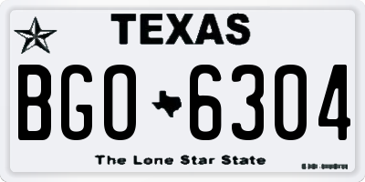 TX license plate BGO6304