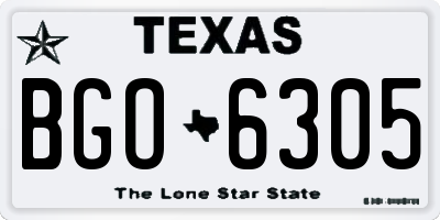 TX license plate BGO6305