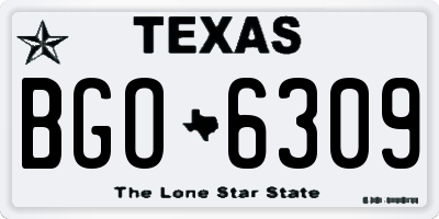 TX license plate BGO6309