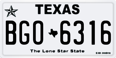 TX license plate BGO6316