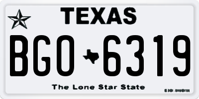 TX license plate BGO6319