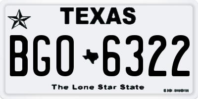 TX license plate BGO6322