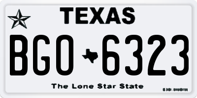 TX license plate BGO6323