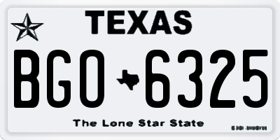 TX license plate BGO6325