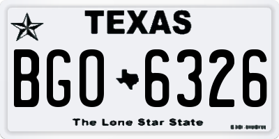 TX license plate BGO6326
