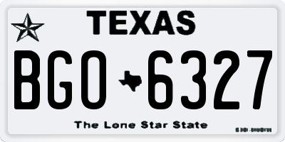 TX license plate BGO6327
