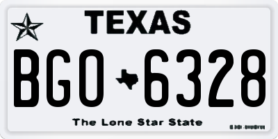 TX license plate BGO6328