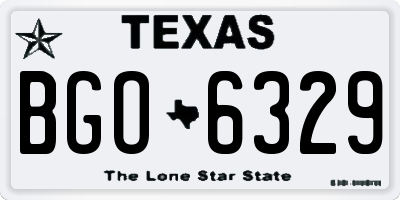 TX license plate BGO6329