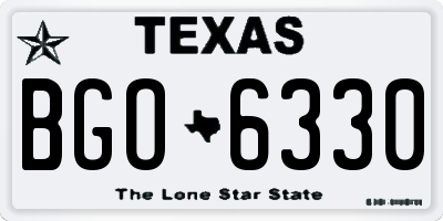 TX license plate BGO6330