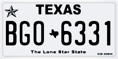 TX license plate BGO6331